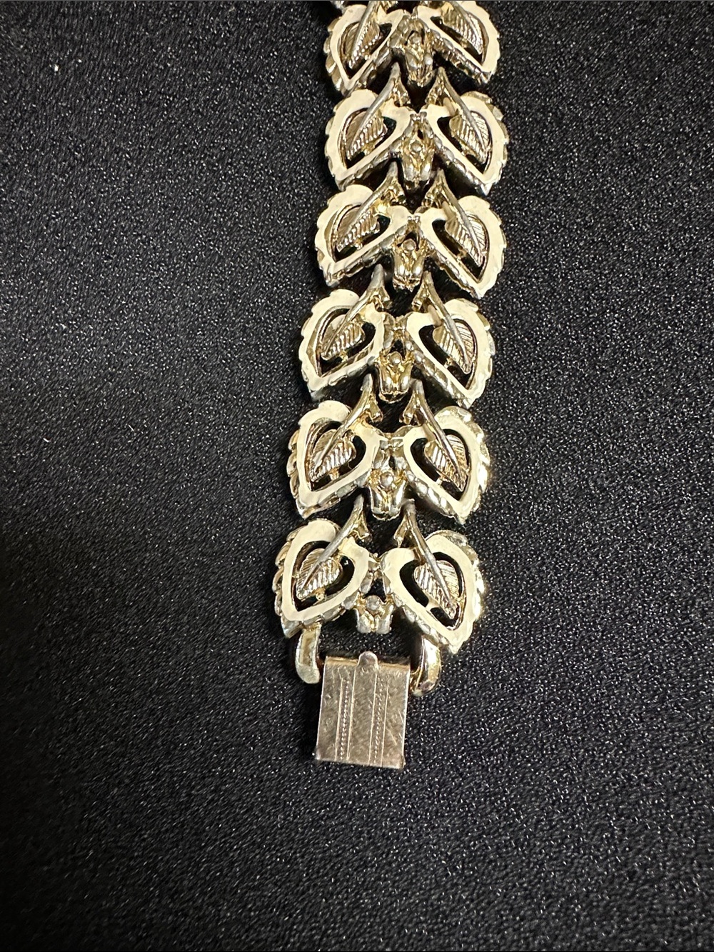 Vintage 1950s P.I.M. Piscitelli Gold Leaf Link Demi Parure Set Bracelet Earrings - Picture 4 of 15